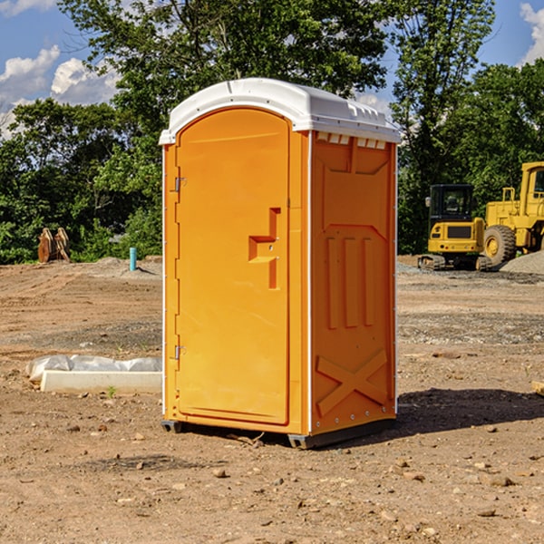 how often are the portable restrooms cleaned and serviced during a rental period in Gibson TN